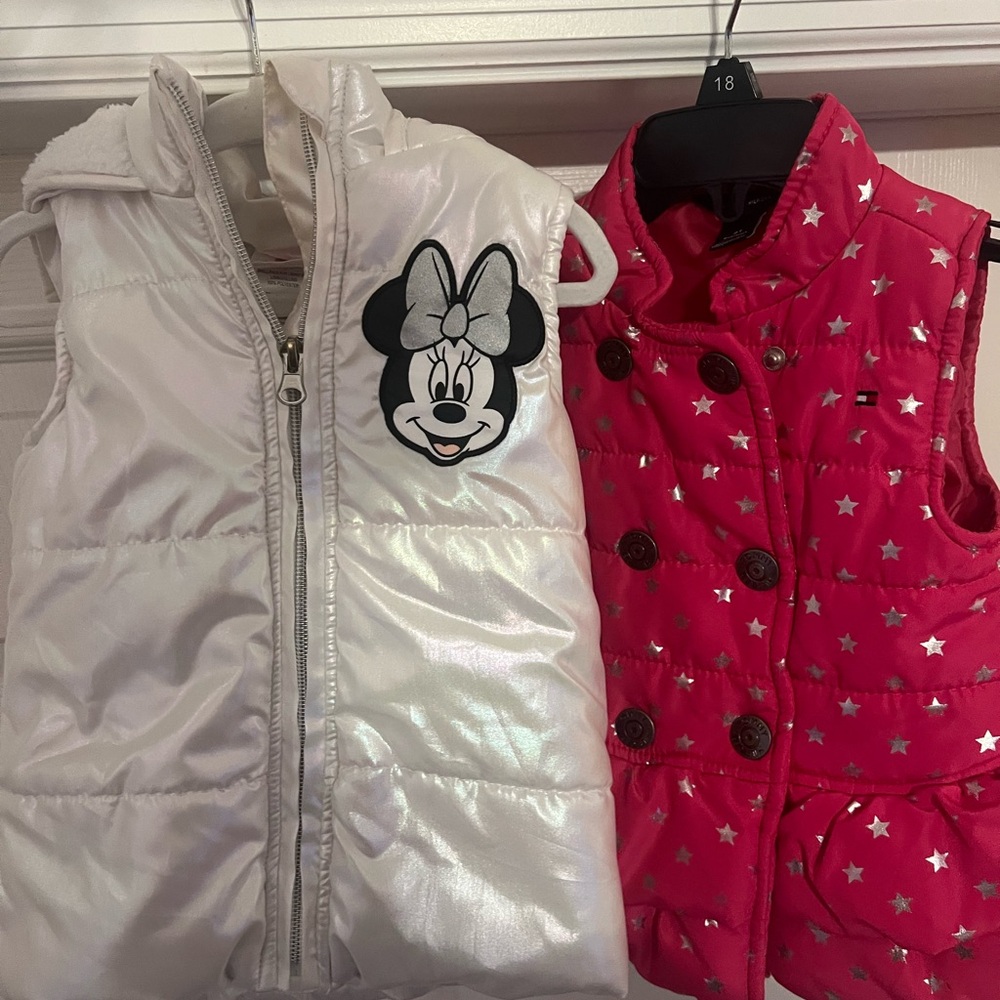 Bundle Tommy Hilfiger Toddler’s Vest and Disney Mickey Mouse Vest Hoodie w/Ears.